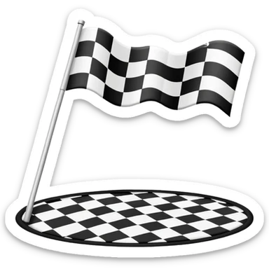 finish line with checkered flag sticker