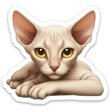 The Sphinx cat sleeps sticker