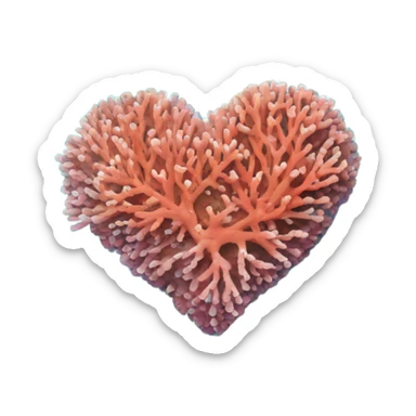 Coral reef in a the shape of a heart sticker