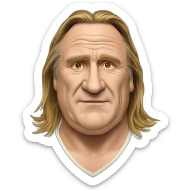 Gérard Depardieu in rasta smocking sticker