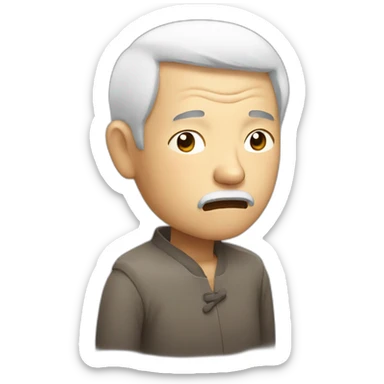 Chinese old guy very sleepy sticker