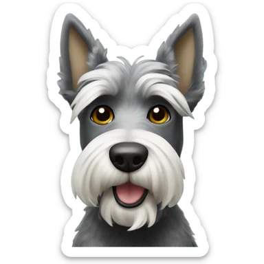 Grey Scottie dog Starbucks  sticker