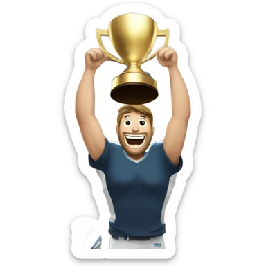 A man winning a superbowl  sticker