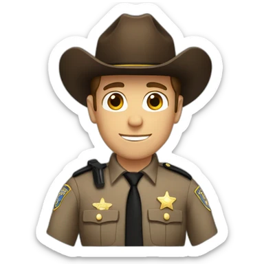 Sheriff deputy male with Brown hair  sticker