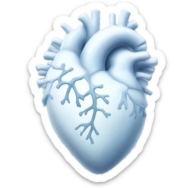 A white human heart frozen sticker