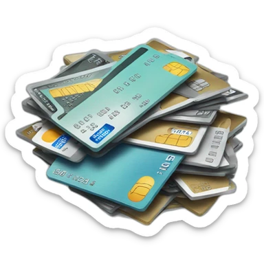 credit card pile sticker