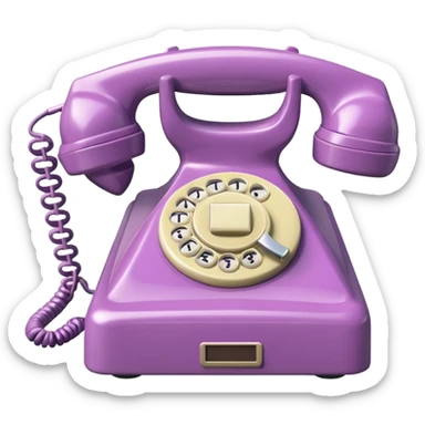 Mauve retro telephone sticker