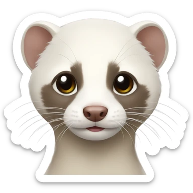Ferret white  sticker