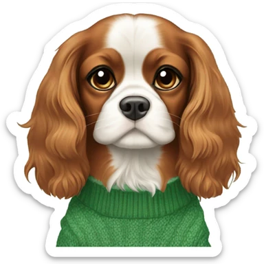 Cavalier in green sweater  sticker