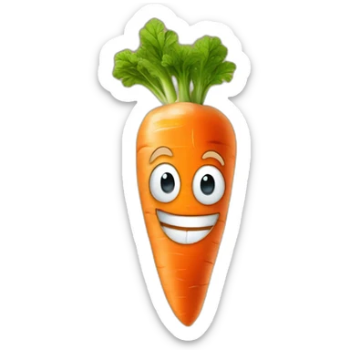 a happy smiling carrot sticker
