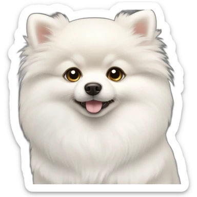 White pomeranian puppy sticker