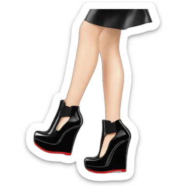 WEDGE heel LOUBOUTIN black PATENT sticker