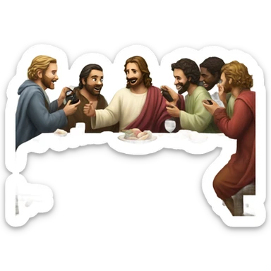 Belly celly telephone last supper breakfast  sticker