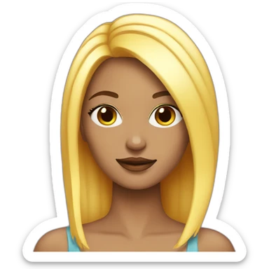 Posh-Girl-with-raibow-hair sticker