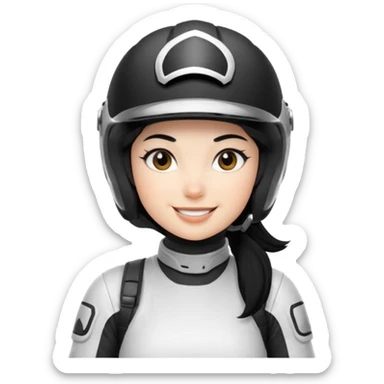 white dirt bike girl with black hair  sticker