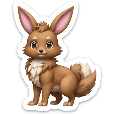Bunny-Eevee-Sergal-hybrid-fusion, full body sticker