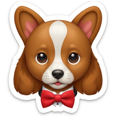Dog with bow tie sticker