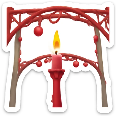 Red candle arch   sticker