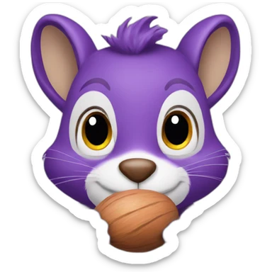 purple squirrel with purple nut sticker
