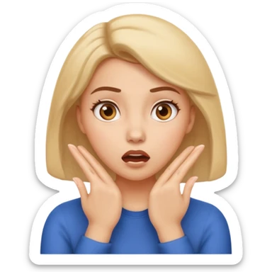 suprised angle, hands on cheeks sticker