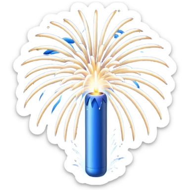 deep blue coloured firework travelling through the sky ready to explode sticker