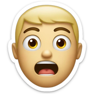 a face that is shocked and angry sticker