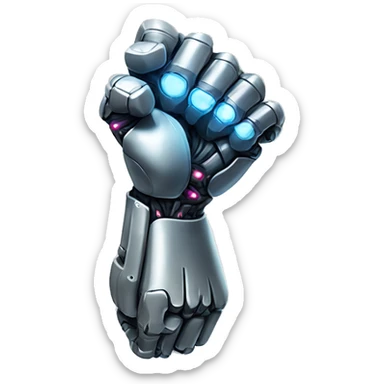 Cyborg arm and bicep with flexing shock sticker