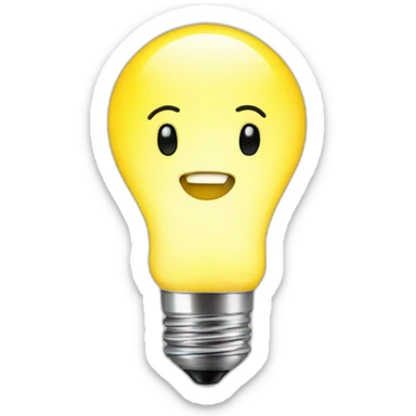 yellow smiling light bulb sticker