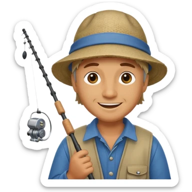 happy fisherman sticker