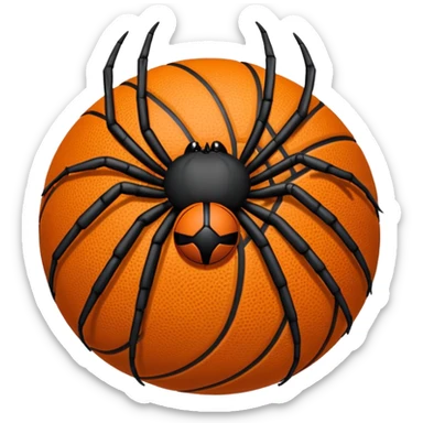 A spider with a basketball in the background  sticker