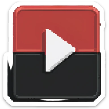 YouTube logo, red play button with white play triangle sticker