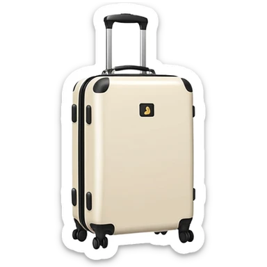 aesthetic ivory minimal carry-on suitcase with wheels sticker