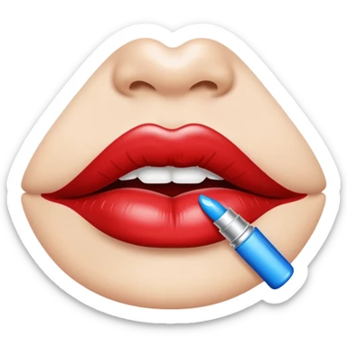 Blue kiss mark lip stain sticker