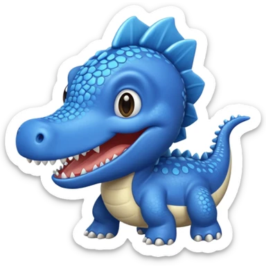 As un emoji de el dinosaurios ANQUILOSAURIO de perfil en color azul que sea bebe y tenga un efecto mas animado que sea mas animado y sin tantos picos pero que sea ANQUILOSAURIO  sticker
