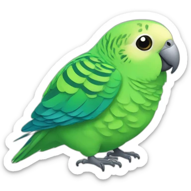 chubby green and stripes everywhere parakeet sticker