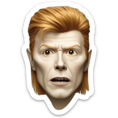 face of david bowie in labyrinth sticker