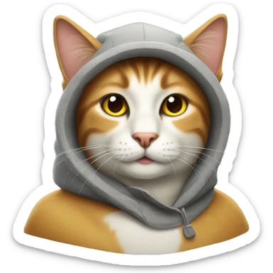 Cat with chapka sticker