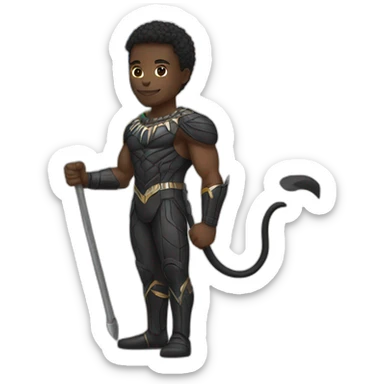 Black panther hero with Central African Republic country flag  sticker