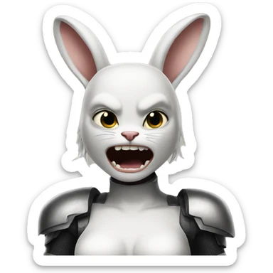 Alita worrior princess as a bunny being angry sticker