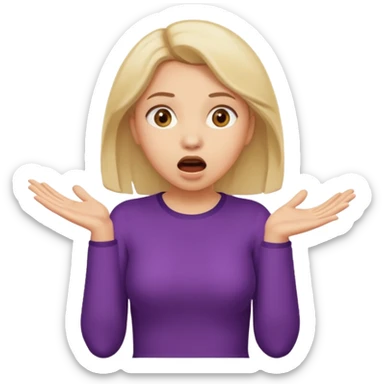 woman surprised with her hands over her mouth, full body sticker