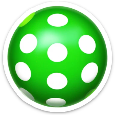 Neon green ball with round, evenly spaced holes sticker