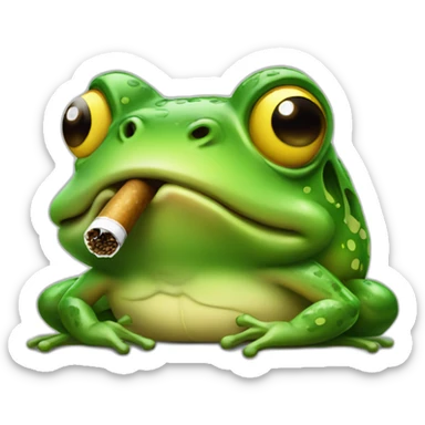 old frog smoking sticker