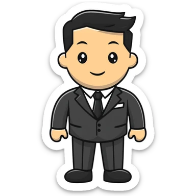 man wearing a suit with black horizontal stripes sticker