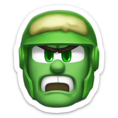 Luigi angry doomguy sticker