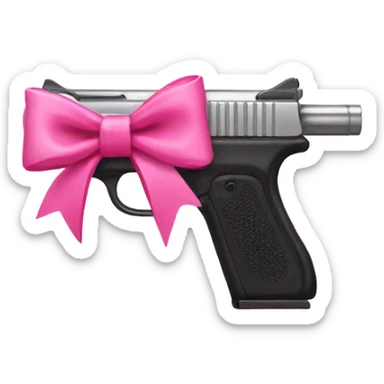 Gun with a pink bow  sticker