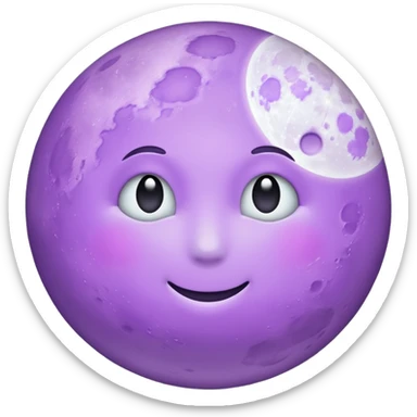realistic Light purple moon sticker