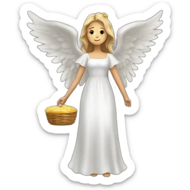 'angel contandole a una mujer que tendrá un hijo sticker