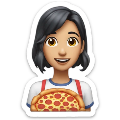 Marinette Dupain-Cheng eat pizza sticker