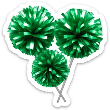 Two green silver cheerleading Pom Poms  sticker