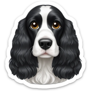 white and black English cocker spaniel sticker